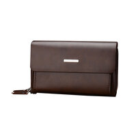 Whatna ミニセカンドバッグ メンズ バッグ 18枚カード収納 小さめ クラッチバッグ 長財布 革 手持ちバッグ メンズ ポーチ 男性用 紳士用 結婚式 冠婚葬祭 黒 ブラウン 1190