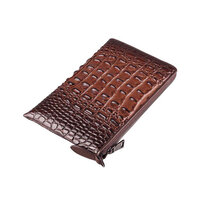 Whatna 2way 牛革 クロコダイル型押しミニセカンドバッグ メンズ バッグ 16枚カード収納 2室仕切 本革 本皮 小さめ クラッチバッグ手持ちバッグ 男性用 紳士用 カジュアル フォーマル 結婚式バッグ 冠婚葬祭 黒 ブラウン 8886