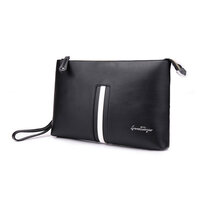 Whatna 2way 革 セカンドバッグ メンズ クラッチ バッグ B5 9.7インチのipad収納可 6枚カード収納 小銭入 カジュアル フォーマル 冠婚葬祭 結婚式 バッグ紳士用 男性用 黑 A66-1