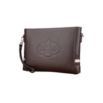 Whatna 革 セカンド バッグ メンズ バッグ [クラッチ ショルダー 肩掛け 結婚式 バッグ] 6枚カード 9.7インチのipad収納可 手持ちバッグ ビジネス カジュアル フォーマル 冠婚葬祭 紳士用 男性用 黒 ブラウン（025-8890）