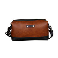 Whatna 2way ショルダーバッグ メンズ バッグ セカンド バッグ 小さめ iPad mini収納可 合成皮革 斜めがけ バッグ 男性用 紳士用 ブラウン（JX8007）