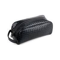 Whatna 牛革 手作り編み込み ミニセカンドバッグ メンズ クラッチ バッグ 本革 カジュアル フォーマル 冠婚葬祭 結婚式 バッグ紳士用 男性用 黑 8620