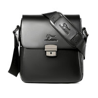 Whatna フラップ ショルダーバッグ メンズ パスワードロックボタング付 10.5インチIPAD収納可 大容量 盗難防止 革 ビジネス 通勤 通学 斜めがけバッグ メッセンジャーバッグ 軽量 実用 自転車 かばん男性用 ブラウン 黒（HA070）