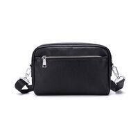 Whatna 2way 牛革 セカンド バッグ メンズ バッグ [クラッチ ショルダー 肩掛け 結婚式 バッグ] 厚手 本革 レザー 6枚カード収納 手持ちバッグ ビジネス カジュアル フォーマル 冠婚葬祭 バッグ 紳士用 男性用 黒8127