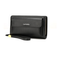 Whatna 2way 牛革 ミニセカンドバッグ メンズ バッグ7枚カード収納 厚手 本革 ダブルファスナー 小さめ クラッチバッグ 長財布 手持ちバッグ 男性用 紳士用 結婚式 冠婚葬祭 バッグ 黒 ブラウンfdk-A182