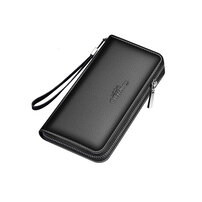 Whatna ミニセカンドバッグ メンズ バッグ 12枚カード収納 小さめ クラッチバッグ 長財布 革 手持ちバッグ メンズ ポーチ 男性用 紳士用 結婚式 冠婚葬祭 黒 ブラウン118