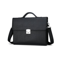 Whatna 革 ビジネスバッグメンズ 手提げ・ショルダーの2WAY パスワードロックボタン 盗難防止 厚手 レザーA4 15.6インチ収納可 大容量 旅行 出張用 通勤 通学 就活 面接 バッグ かばん 男性用 青 黒（9088）