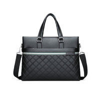 Whatna 革 ビジネスバッグメンズ2WAY手提げ ショルダー バッグ 厚手 レザー 本 革 A4 14インチ PC収納可 大容量 旅行出張用 通勤 通学 就活 面接 バッグ かばん 男性用 ブラウン 黒（6828）