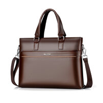 Whatna ビジネス バッグ メンズ 2way ショルダー 手提げ大容量 自立 ブリーフケース A4 15インチPC対応 黒 ブラウン（9931）