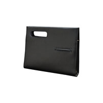 Whatna 2way 革 セカンド バッグ メンズ バッグ [クラッチ ショルダー 肩掛け 結婚式 バッグ] 厚手 本 革 レザー A4 手持ちバッグ ビジネス フォーマル 冠婚葬祭 バッグ 紳士用 男性用 黒 青（6737）