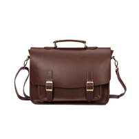 Whatna ビジネスバッグ メンズ 2wayショルダー 手提げ 厚手 皮革 大容量 ブリーフケース A4 15インチPC対応 旅行 出張 通勤 通学 就活 面接 バッグ かばん 男性用 ブラウン 黒（015）