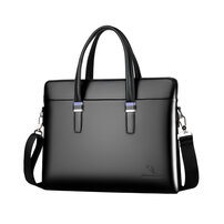 Whatna ビジネス バッグ メンズ 2way ショルダー 手提げ 大容量 自立 ブリーフケース A4 14インチPC対応黒 ブラウン（HA-062）