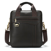 Whatna 天然 牛革 ショルダーバッグ メンズ ビジネスバッグ 旅行バッグ2way 斜め掛け 手提げ バッグA4 13.3インチpc 収納可 本 革 厚手 レザー 横型 ブリーフケース フォーマルバッグ 肩掛けバッグ プレゼント男性 绅士用（8577）