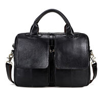 Whatna 天然 牛革 ショルダーバッグ メンズ ビジネスバッグ 旅行バッグ2way 斜め掛け 手提げ バッグA4 15インチpc 収納可 本 革 厚手 レザー 横型 ブリーフケース フォーマルバッグ 肩掛けバッグ プレゼント男性 绅士用（8002）