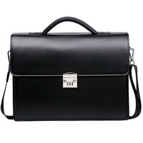 Whatna 革 ショルダーバッグ メンズ ビジネスバッグ2way 斜め掛け 手提げ バッグA4 15.5インチpc 収納可 本 革 厚手 レザー 横型 ブリーフケース フォーマルバッグ 肩掛けバッグ プレゼント男性 绅士用 黒 ブラウン（69023）