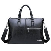 Whatna 革 ショルダーバッグ メンズ ビジネスバッグ 旅行バッグ2way 斜め掛け 手提げ バッグA4 横型 ブリーフケース フォーマルバッグ 肩掛けバッグ プレゼント男性 绅士用（9112）