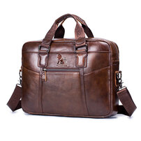 Whatna 天然 牛革 ショルダーバッグ メンズ ビジネスバッグ 旅行バッグ2way 斜め掛け 手提げ バッグA4 15インチpc 収納可 本 革 厚手 レザー 横型 ブリーフケース フォーマルバッグ 肩掛けバッグ プレゼント男性 绅士用（91514）