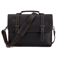 Whatna 天然 牛革 ショルダーバッグ メンズ ビジネスバッグ 旅行バッグ2way 斜め掛け 手提げ バッグ15インチpc 収納可 本 革 厚手 レザー 横型 ブリーフケース フォーマルバッグ 肩掛けバッグ プレゼント男性 绅士用（6148）