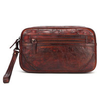 Whatna 2way 天然 牛革 ミニセカンドバッグ メンズ クラッチ バッグ 厚手 本革 レザー 化粧ポーチ ビジネス カジュアル フォーマル 冠婚葬祭 結婚式 バッグ紳士用 男性用 ブラウン 9049