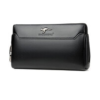 Whatna 2way ミニセカンドバッグ メンズ バッグ 6枚カード収納 パスワードロックボタン 盗難防止 小さめ クラッチバッグ 長財布 革 手持ちバッグ メンズ ポーチ 男性用 紳士用 結婚式 冠婚葬祭 黒 ブラウン S1637