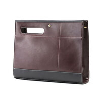 Whatna 2WAY 革 セカンド バッグ メンズ バッグ [クラッチ ショルダー 肩掛け 結婚式 バッグ] B5 6枚カード収納 13.3インチipadair収納可 手持ちバッグ ビジネス カジュアル フォーマル 冠婚葬祭 紳士用 男性用 黒（8827）