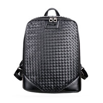 Whatna 手作り編み込み 牛革ビジネスバッグメンズ バッグ 手提げ・リュックの2WAY厚手 本革レザー A4 15.6インチpc収納可 大容量 盗難防止 旅行 出張用 通勤 通学 就活 面接 バッグ かばん 男性用 ブラウン 黒（3882）