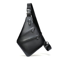 Whatna 牛革 斜めがけ ボディバッグ ワンショルダー メンズ 本 革 厚手 レザー 黒 ブラウン 6938