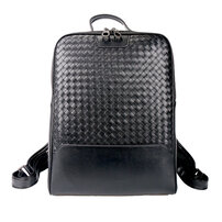 Whatna 手作り編み込み 牛革ビジネスバッグメンズ バッグ 手提げ・リュックの2WAY厚手 本革レザー A4 15.6インチpc収納可 大容量 盗難防止 旅行 出張用 通勤 通学 就活 面接 バッグ かばん 男性用 ブラウン 黒（66309）