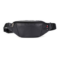 Whatna 3way 革 ボディバッグ・ワンショルダーバッグ メンズ ウエストポーチ 本 革 厚手 レザー カード 6枚収納可 斜め掛けバッグ スポーツバッグ 撥水 皮 バッグ 自転車 カジュアル 遠足 旅行 通勤 通学 黒（YH3016）