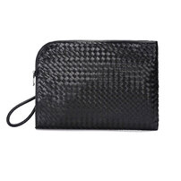 Whatna 手作り編み込み 革 セカンドバッグ メンズ クラッチ バッグ大きめ A4 13.3 ipad air収納可 厚手 本 革ファイルバッグ 封筒袋 手持ちバッグ ビジネス カジュアル フォーマル 結婚式バッグ 冠婚葬祭 バッグ 紳士用 男性用 （YH3055）