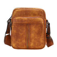 Whatna 天然牛革 ショルダーバッグ メンズ メッセンジャーバッグ 縦型 小さめ ビジネスバッグ 革通勤 通学 斜めがけバッグ オシャレ な シンプル な 軽量 実用 自転車 かばん男性用 ブラウン 黒（Z10）