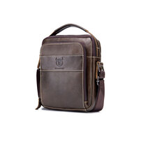 Whatna 2way 牛革ショルダーバッグ メンズ 本革 斜め掛け 手提げ バッグ 縦型 ビジネスバッグ 小さめ メッセンジャーバッグ 通学 通勤鞄 軽量 実用 自転車かばん プレゼント男性 黒 ブラウン（888）