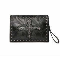 Whatna 2WAY 革 セカンド バッグ メンズ バッグ [クラッチ ショルダー 肩掛け 結婚式 バッグ] A4 手持ちバッグ ビジネス カジュアル フォーマル 冠婚葬祭 紳士用 男性用 黒（YH1959）