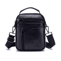 Whatna 2way 牛革ショルダーバッグ メンズ 本革 斜め掛け 手提げ バッグ 縦型 ビジネスバッグ 小さめ メッセンジャーバッグ 通学 通勤鞄 軽量 実用 自転車かばん プレゼント男性 黒 ブラウン（222）