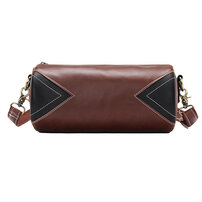 Whatna ミニショルダーバッグ 横型 メンズ ポシェット ショルダーミニポーチ 革 軽量 小型 人気型 耐久性 小さめメッセンジャーバッグ斜め掛け ビジネス 通学 通勤鞄 軽量 実用 自転車 鞄 かばん男性用 紳士用 黒 (YH3170)