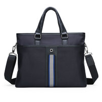Whatna ショルダーバッグ メンズ メッセンジャーバッグ 手提げバッグ A4 15インチpc 収納可 本革 ビジネス 通勤 通学 斜めがけ バッグ ワンショルダーバッグ自転車 かばん男性用 黒 青（3002）