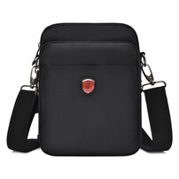 Whatna ミニショルダーバッグ メンズ ポシェット 縦型 ショルダーミニポーチ 小さめ メッセンジャーバッグ 斜め掛け *ジネス フォーマル 通学 通勤鞄 自転車 かばん男性用 紳士用 黒 (DWJD-1）