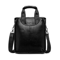 Whatna 2way ショルダーバッグ メンズ 本革 斜め掛け 手提げ バッグ 縦型 ビジネスバッグ A4 ブリーフケース 通学 通勤鞄 軽量 実用 自転車かばん プレゼント男性 黒 ブラウン（1824）