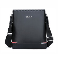 Whatna ショルダーバッグ メンズ メッセンジャーバッグ 縦型 小さめ ビジネスバッグ 10.5インチipad収納可 革 通勤 通学 斜めがけバッグ オシャレ な シンプル な 軽量 実用 自転車 かばん男性用 黒（6815）