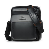 Whatna ショルダーバッグ メンズ メッセンジャーバッグ 縦型 小さめ ビジネスバッグ 10.5インチipad収納可 革 通勤 通学 斜めがけバッグ オシャレ な シンプル な 軽量 実用 自転車 かばん男性用 黒（8868#）