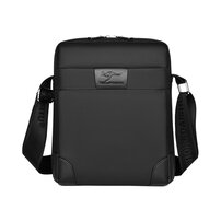 Whatna ショルダーバッグ メンズ メッセンジャーバッグ 縦型 A4サイズ収納可 オックスフォード布 防水 耐磨耗 ビジネスバッグ 小さい 斜めがけ バッグ 男性用 紳士用 黒 ブラウン（023-3）