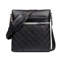 Whatna ショルダーバッグ メンズ メッセンジャーバッグ 縦型 小さめ ビジネスバッグ 9.7インチipad収納可 革 通勤 通学 斜めがけバッグ オシャレ な シンプル な 軽量 実用 自転車 かばん男性用 ブラウン 黒（BD1688）