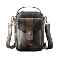 Whatna 牛革 ショルダーバッグ メンズ 3way 手提げ 斜め掛け ボディーバッグ 胸バッグ 厚手 本革 レザー 縦型 小さめ メッセンジャーバッグ 通学 通勤バッグ 軽量 実用 自転車かばん プレゼント男性 ブラウン（HB332）