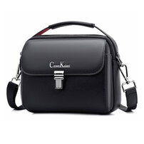 Whatna ショルダーバッグ メンズ 2way 斜め掛け 手提げ 厚手 皮革 レザー ipadmini収納可 横型 小さめ メッセンジャーバッグ 通学 通勤バッグ 軽量 実用 自転車かばん プレゼント男性 黒 ブラウン（CK906）