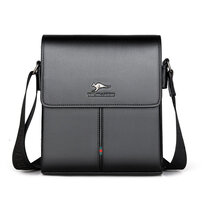 Whatna ショルダーバッグ メンズ メッセンジャーバッグ 縦型 小さめ ビジネスバッグ 10.5インチipad収納可 革 通勤 通学 斜めがけバッグ オシャレ な シンプル な 軽量 実用 自転車 かばん男性用 黒（95018#+）