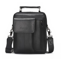 Whatna 2way 牛革ショルダーバッグ メンズ 本革 斜め掛け 手提げ バッグ 縦型 ビジネスバッグ 小さめ メッセンジャーバッグ 通学 通勤鞄 軽量 実用 自転車かばん プレゼント男性 黒 ブラウン（3062）