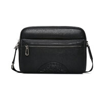 Whatna 天然牛革 ショルダーバッグ メンズ メッセンジャーバッグ 横型 小さめ ビジネスバッグ 革 通勤 通学 斜めがけバッグ オシャレ な シンプル な 軽量 実用 自転車 かばん男性用 ブラウン 黒（W6167）