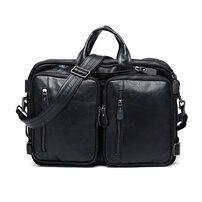 Whatna 天然 牛革 ビジネスバッグ メンズ 3WAY 手提げ・ショルダー・リュック バッグ 天然 本革 A4 15.6インチpc収納可大容量 旅行 出張用 通勤 通学 就活 面接 バッグ かばん 男性用 ブラウン 黒（hs-1450）