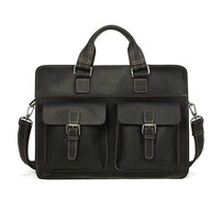 Whatna 天然 牛革 ビジネスバッグ メンズ 2WAY 手提げ・ショルダーバッグ 天然 本革 A4 15.6インチpc収納可 大容量 旅行 出張用 通勤 通学 就活 面接 バッグ かばん 男性用 ブラウン 黒（6380）