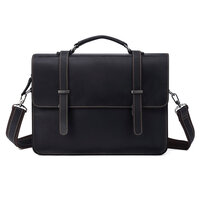 Whatna 天然 牛革 ビジネスバッグ メンズ 2WAY 手提げ・ショルダーバッグ 天然 本革 A4 15.6インチpc収納可 大容量 旅行 出張用 通勤 通学 就活 面接 バッグ かばん 男性用 ブラウン 黒（6148）